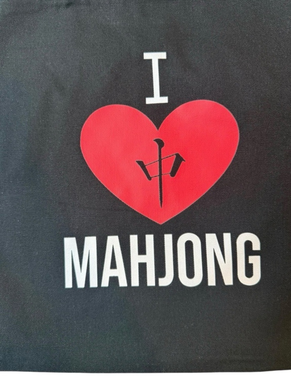 I Heart Mahjong Black Tote Bag - Picture 2 of 3